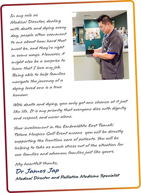 Totara Hospice letter James Jap